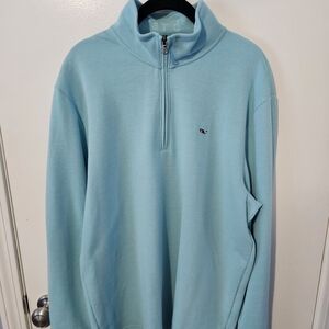 Men's Vinyard Vines Light Blue Quarter Zip
